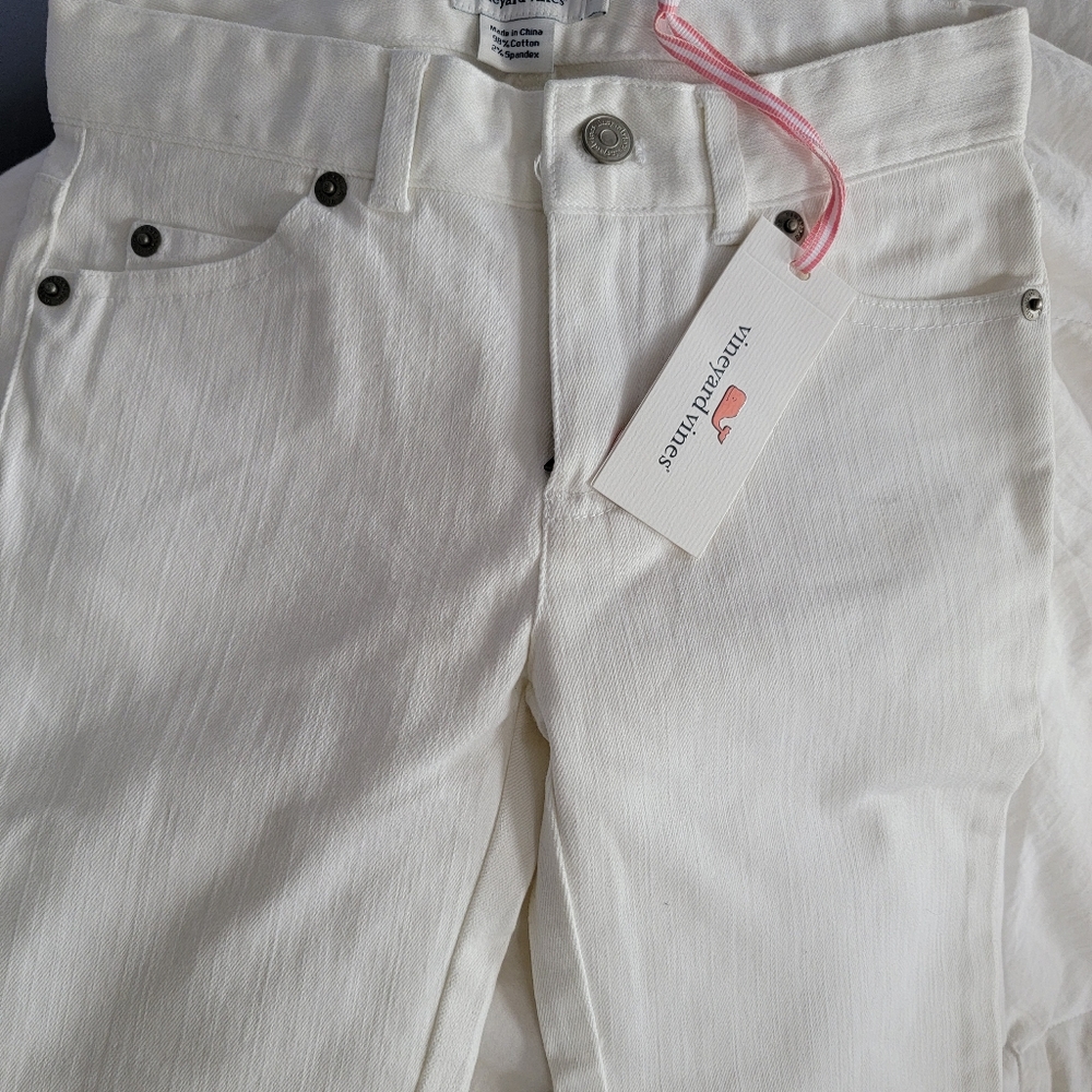 Vineyard Vines girls size 7 white jeans NWT
